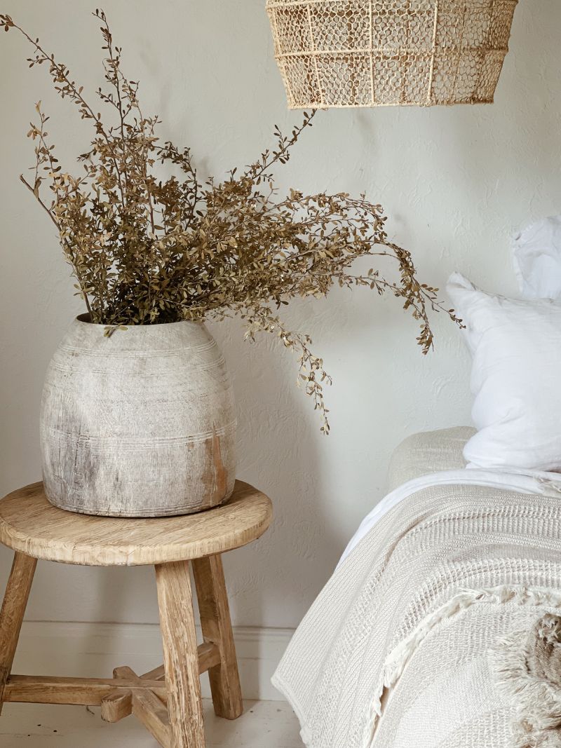 Vintage Indian Wooden Pot - Barefoot Gypsy Homewares