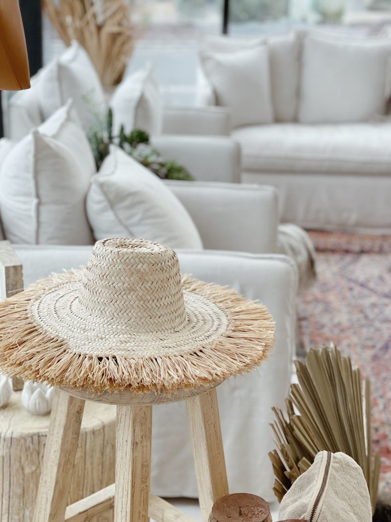Yasmin Raffia Hat - Barefoot Gypsy Homewares
