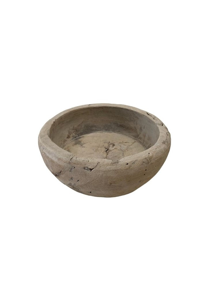 Vintage Indian Wooden Bowl - 04 - Barefoot Gypsy Homewares