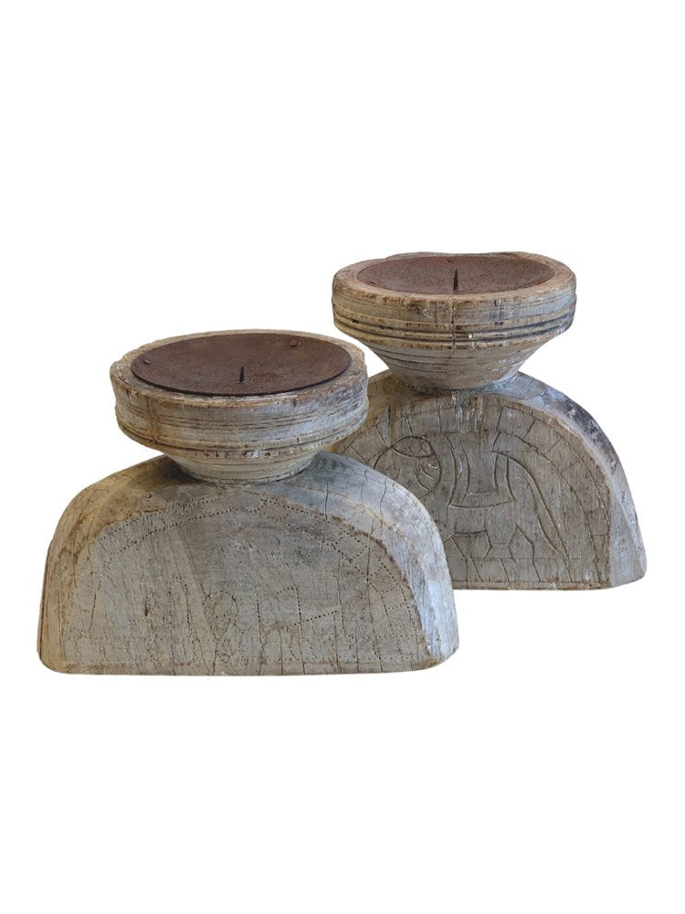 Vintage Indian Candle Stand - 04 - Barefoot Gypsy Homewares