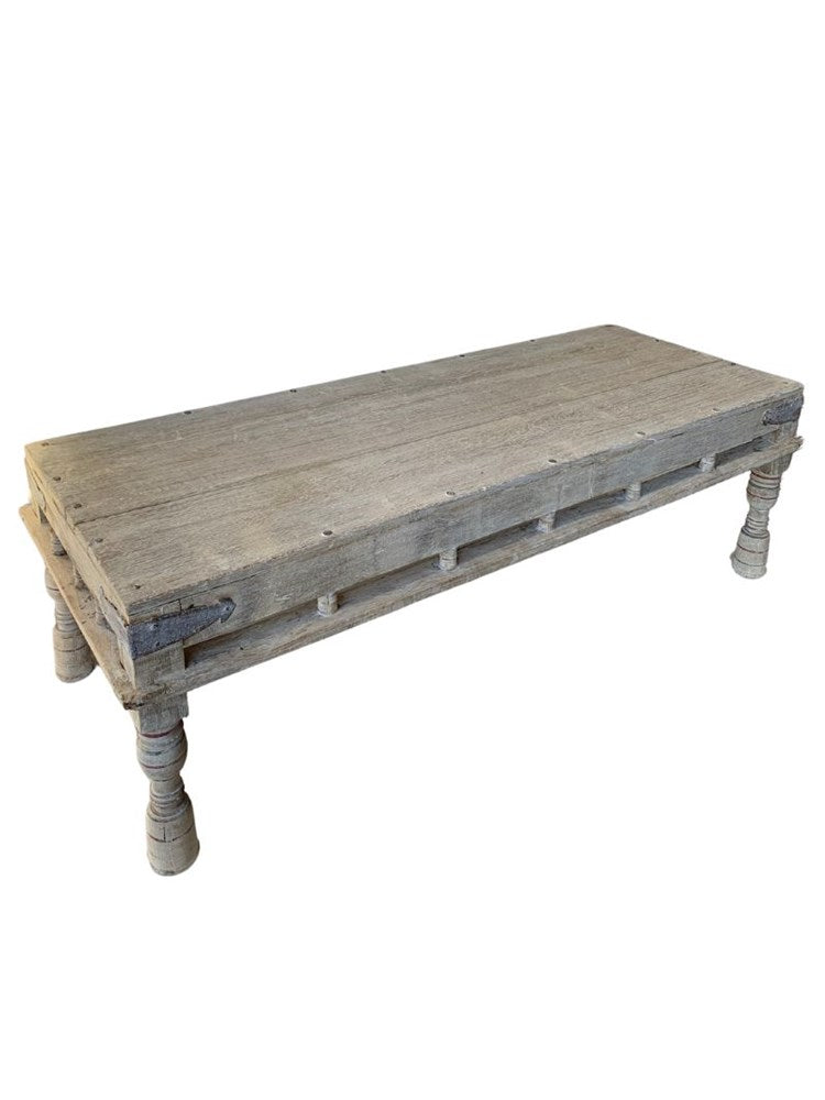 Vintage Indian Wooden Coffee Table - 03 - Barefoot Gypsy Homewares