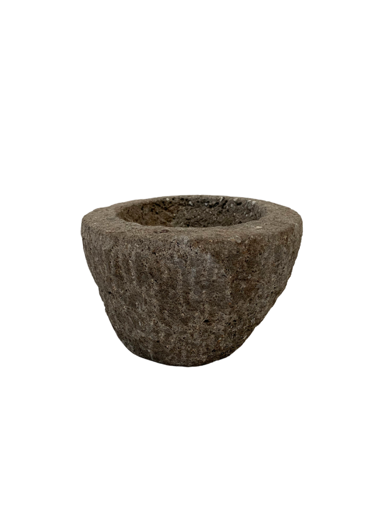Vintage Indian Stone Bowl - 01 - Barefoot Gypsy Homewares
