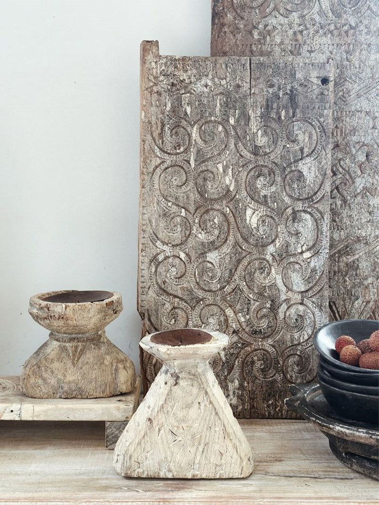 Vintage Indian Candle Stand - 03 - Barefoot Gypsy Homewares