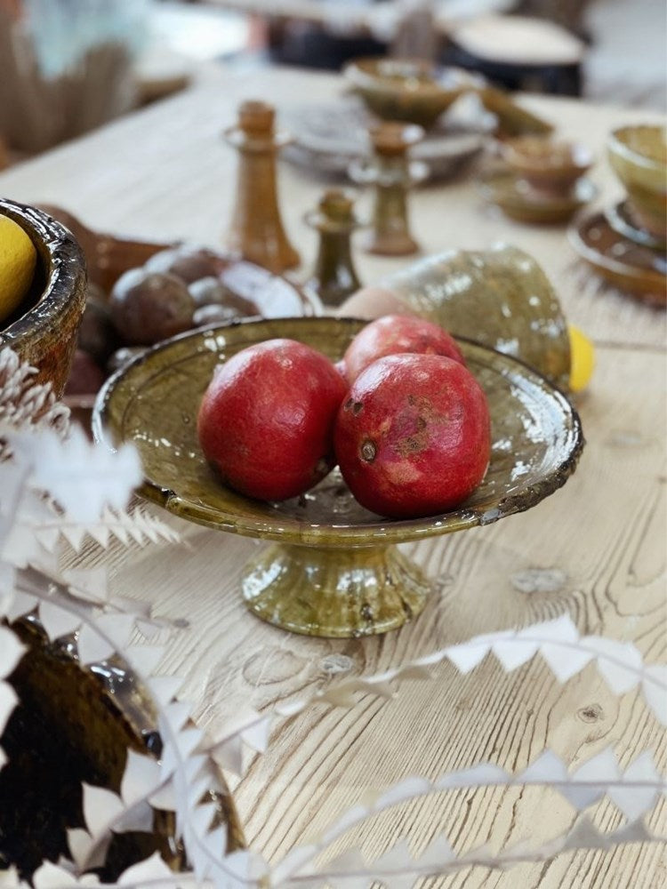Tamegroute Large Plate On Stand | Yellow - Barefoot Gypsy Homewares