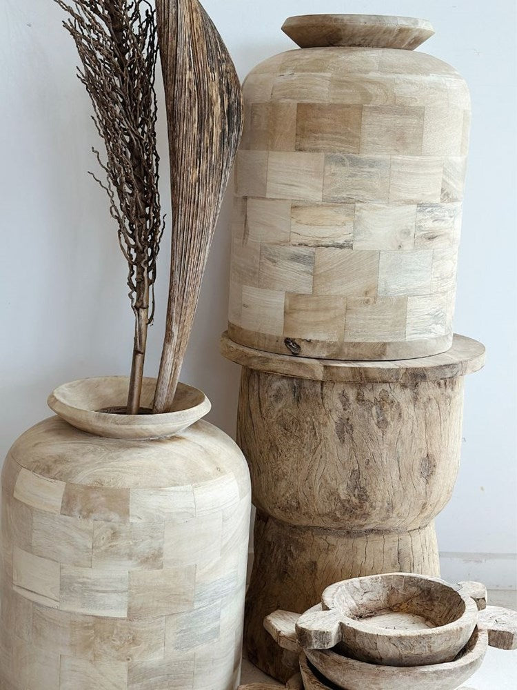 Indian Wooden Pot - Barefoot Gypsy Homewares
