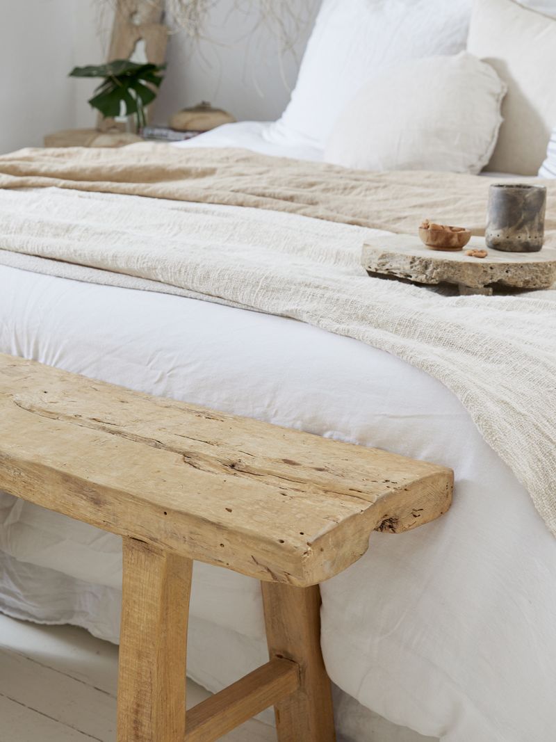 Dewi | Elm Bench - Natural - Barefoot Gypsy Homewares