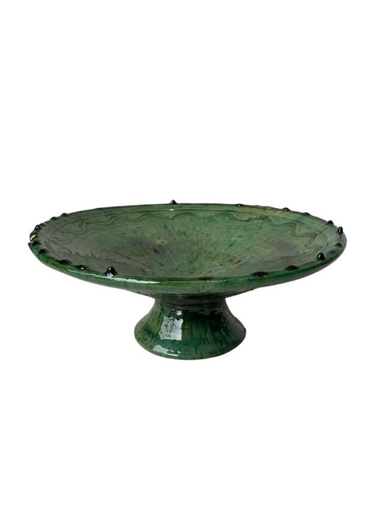 Tamegroute Large Plate On Stand | Green - Barefoot Gypsy Homewares