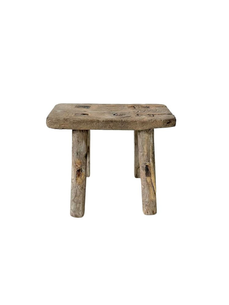 Kasana | Elm Baby Wood Workers Stool - Barefoot Gypsy Homewares