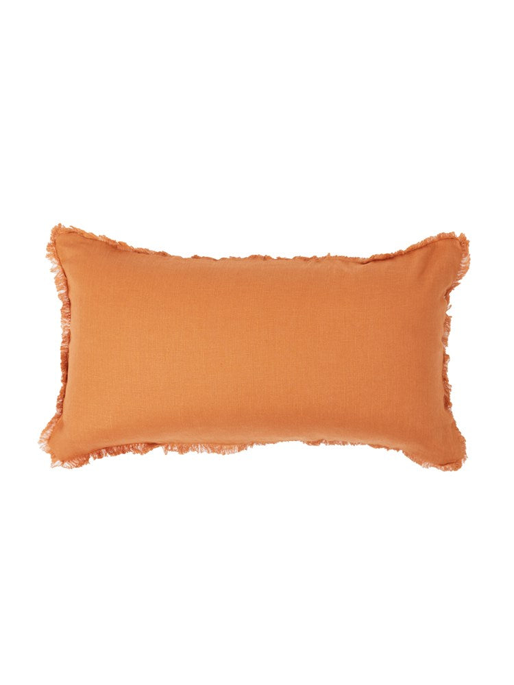 Sama | Lumbar Fringe Cushion - Rust - Barefoot Gypsy Homewares