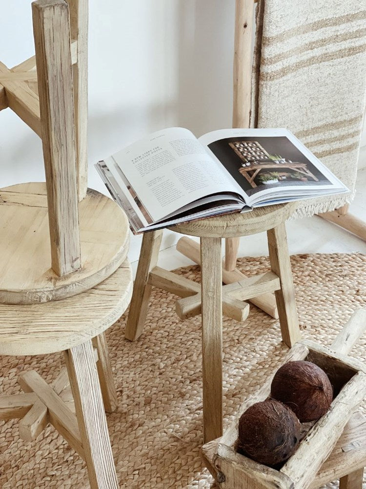 Utuma | Round Elm Stool - Barefoot Gypsy Homewares