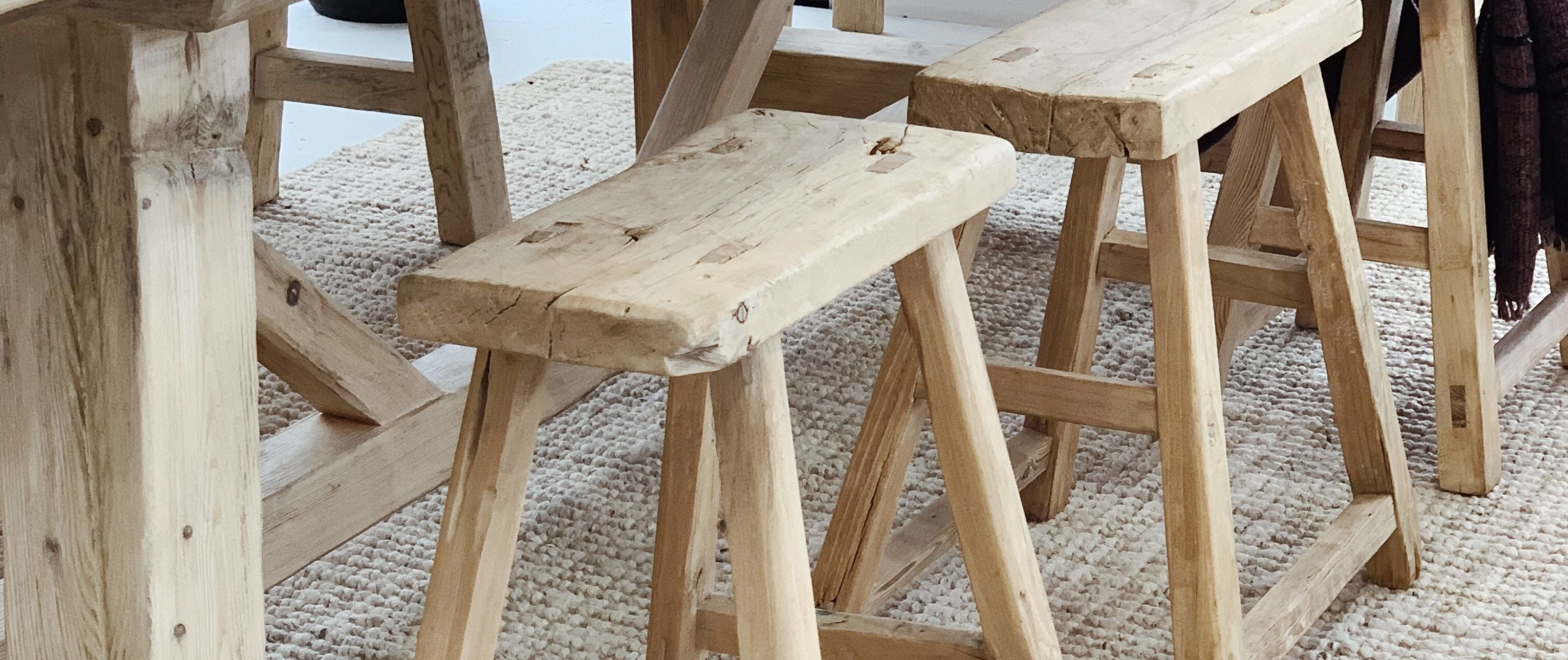 elm stools and side tables