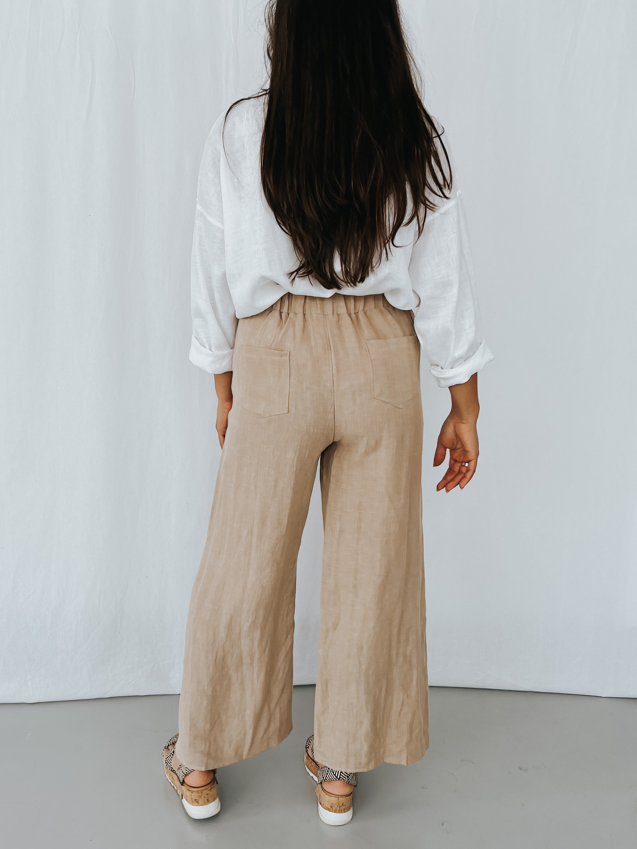 Jude Linen Pants - Camel - Product Image