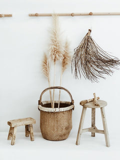 Utuma | Round Elm Stool - Barefoot Gypsy Homewares