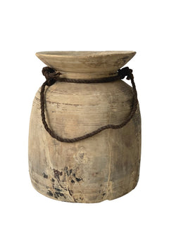 Vintage Indian Wooden Pot - Barefoot Gypsy Homewares