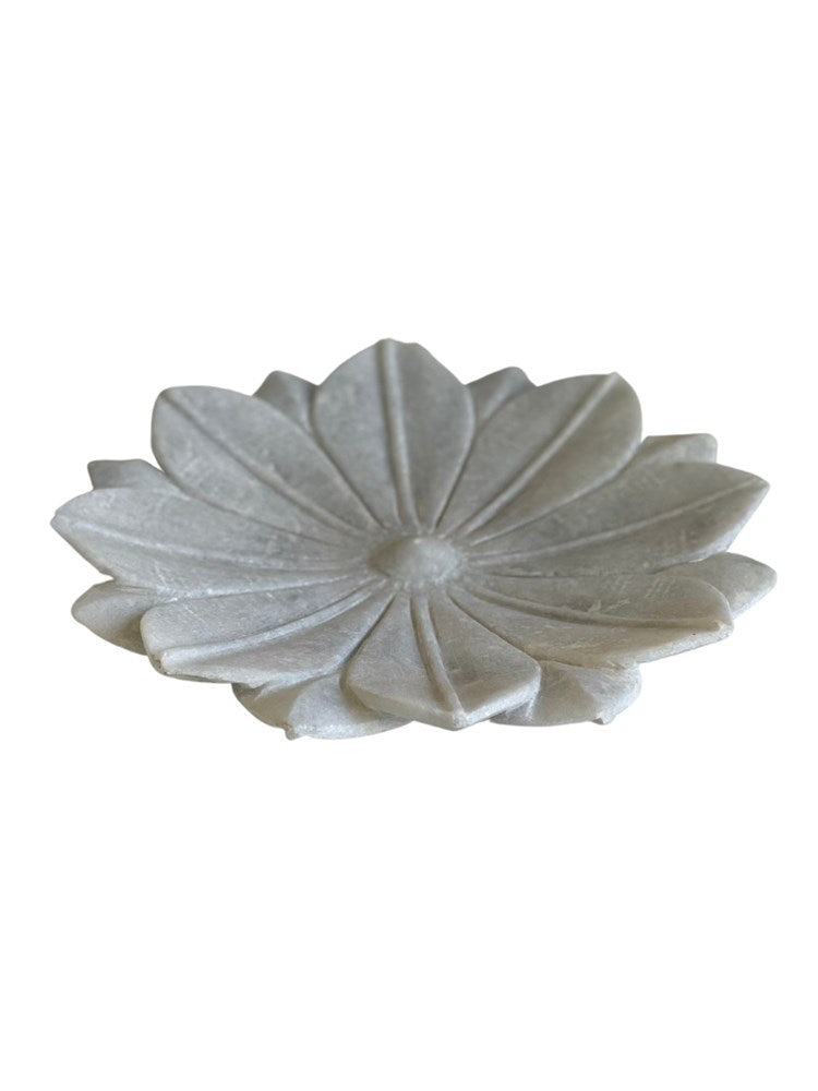 Indian Marble Lotus Plate - Large - Barefoot Gypsy Homewares