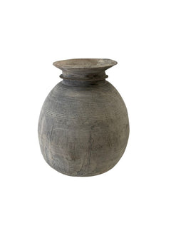 Vintage Indian Wooden Pot - 08 - Barefoot Gypsy Homewares