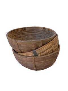 Vintage Indian Bamboo Basket - Barefoot Gypsy Homewares