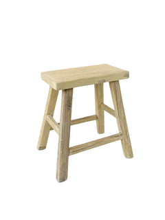 Santosa | Elm Wood Workers Stool - Barefoot Gypsy Homewares