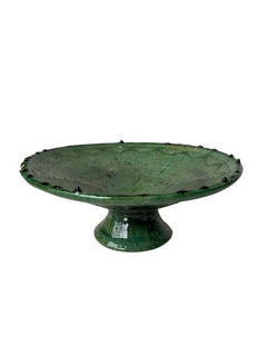 Tamegroute Large Plate On Stand | Green - Barefoot Gypsy Homewares