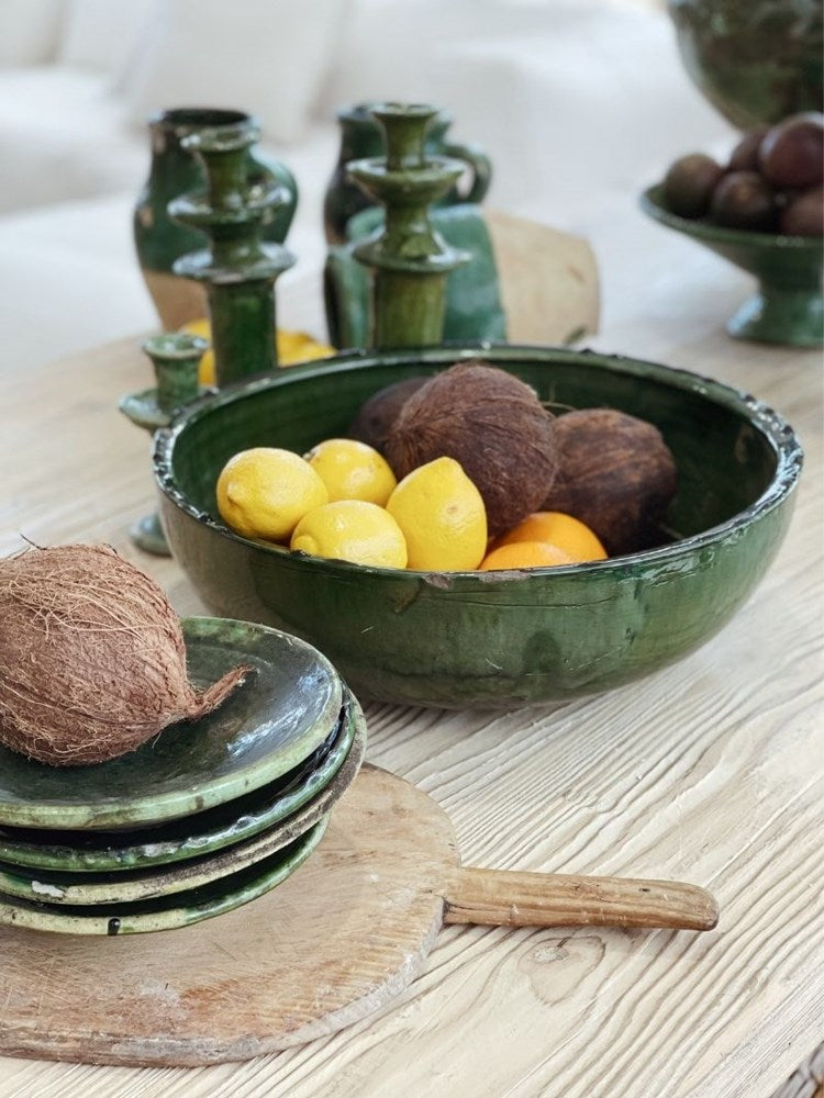 Tamegroute Extra Large Bowl | Green - Barefoot Gypsy Homewares