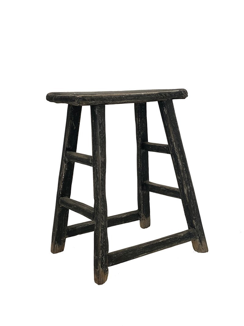 Elm Workers Stool - Dark - Barefoot Gypsy Homewares